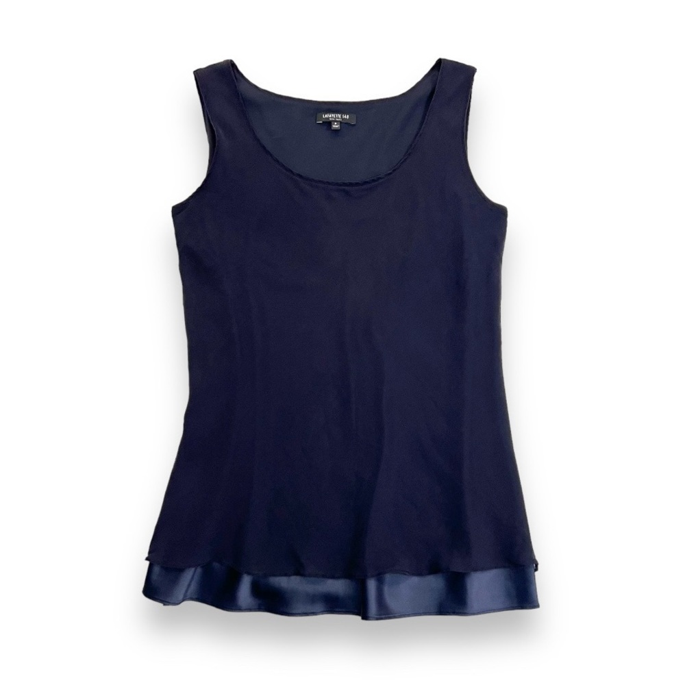 Lafayette 148 New York Silk Navy Tank Top
